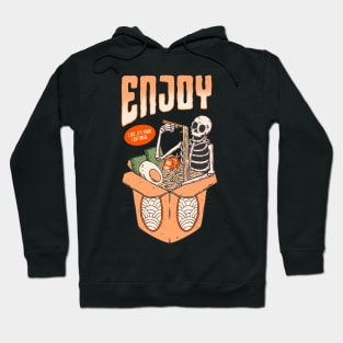 Whimsical Skull Eating Ramen - Last Meal Hoodie